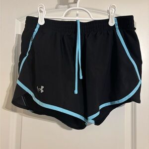 Under Armour Women's Black Shorts with Blue Accents